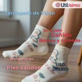 Pack 3 Pares Calcetines Terciopelo de Visón Mujer Diseños Surtidos Algodón