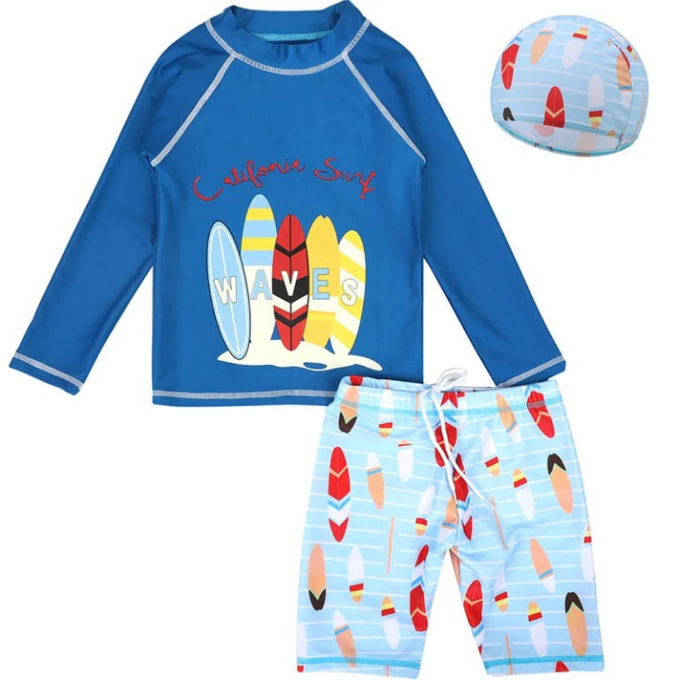 Traje De Baño Manga Larga Niño Jump Kids California Surf