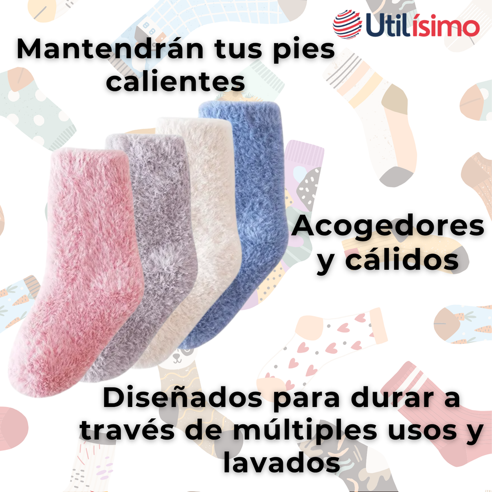 2 pares Calcetines Térmicos Poliéster Peludito Niña Surtidos