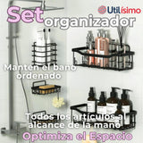 Set Organizador de Ducha 5 Piezas Acero Inoxidable Instalación Adhesiva