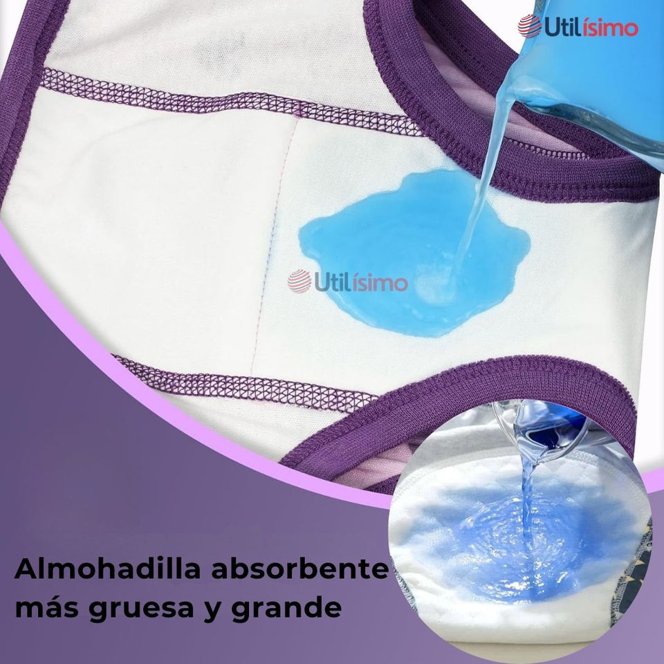 Pack 3 Calzón Pantys Niña Entrenamiento Algodón Absorbente Transpirable Cintura Elástica