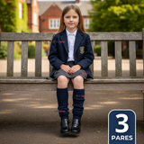Pack 3 Polainas Escolares Invierno Abrigadoras Niña Azul Acrílico