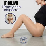 Calza Panty Con Chiporro Mujer Elasticada Beige