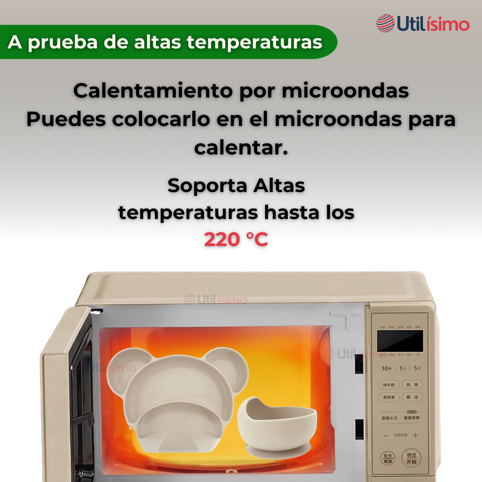 Set De Alimentación Bebé Silicona 6 Piezas Libre BPA Colores Surtidos