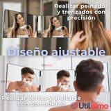 Espejo De 3 Vías De Corte De Pelo Triple De 360° Con Ganchos