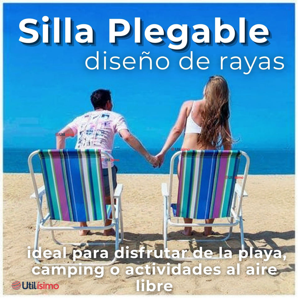 Silla Plegable Portátil Playa Camping Picnic Exteriores