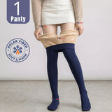 Calza Panty Con Chiporro Mujer Elasticada Azul Marino