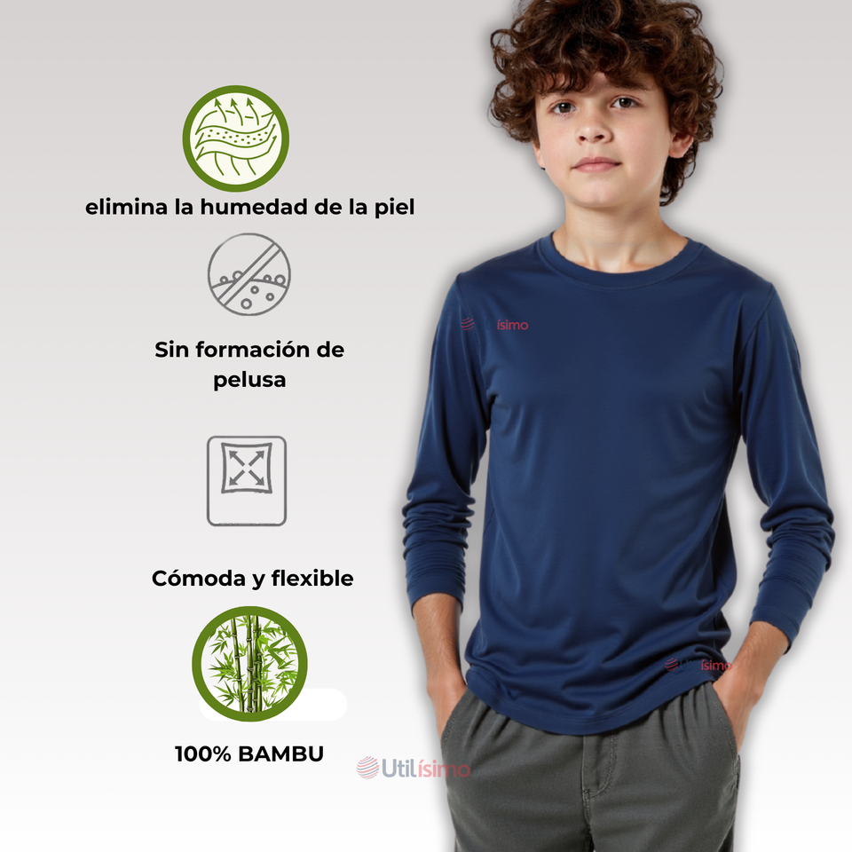 Pack 3 Camiseta Bambu Juvenil Redondo Colores Surtidos