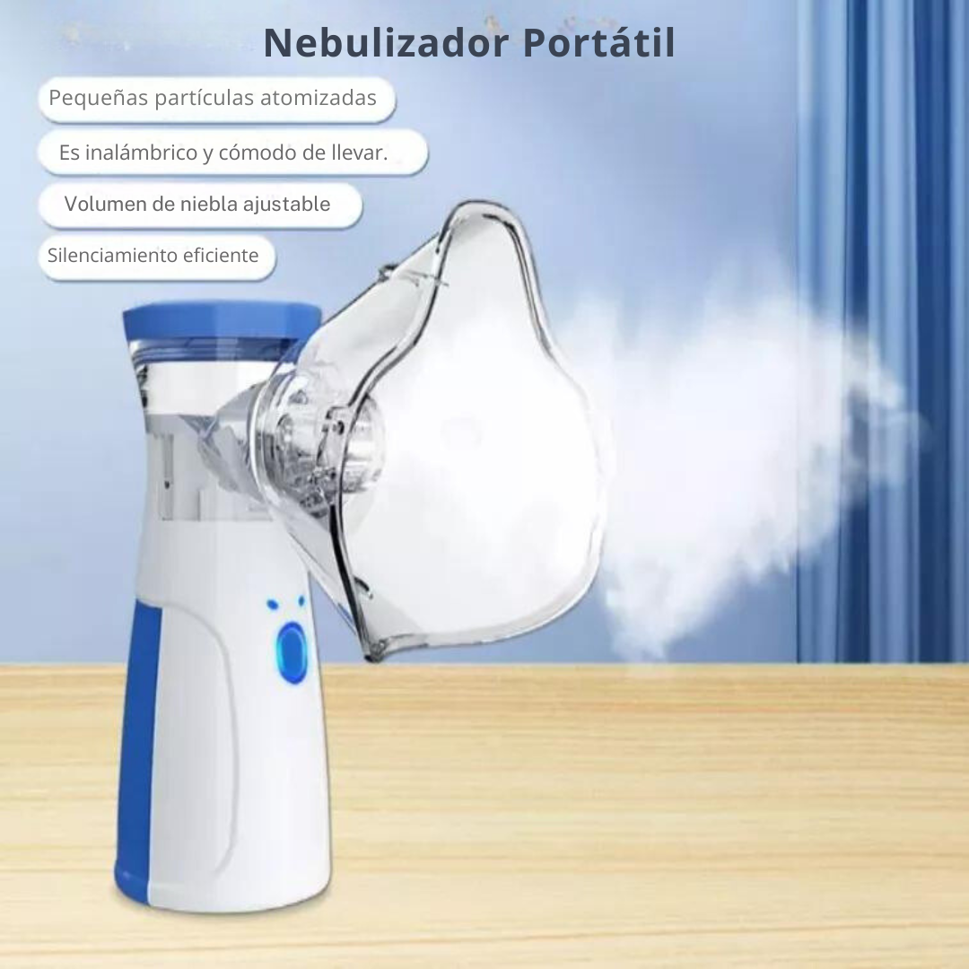 Nebulizador Inhalador Portátil Recargable USB Niños Adultos Mesh