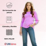 Pack 6 Camiseta cuello Redondo Polar Niña juvenil Colores Surtidos