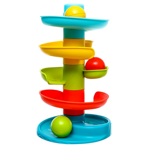 Juego Didáctico Torre 30Cm Pista Tobogán Pelota Bebé Huanger Multicolor