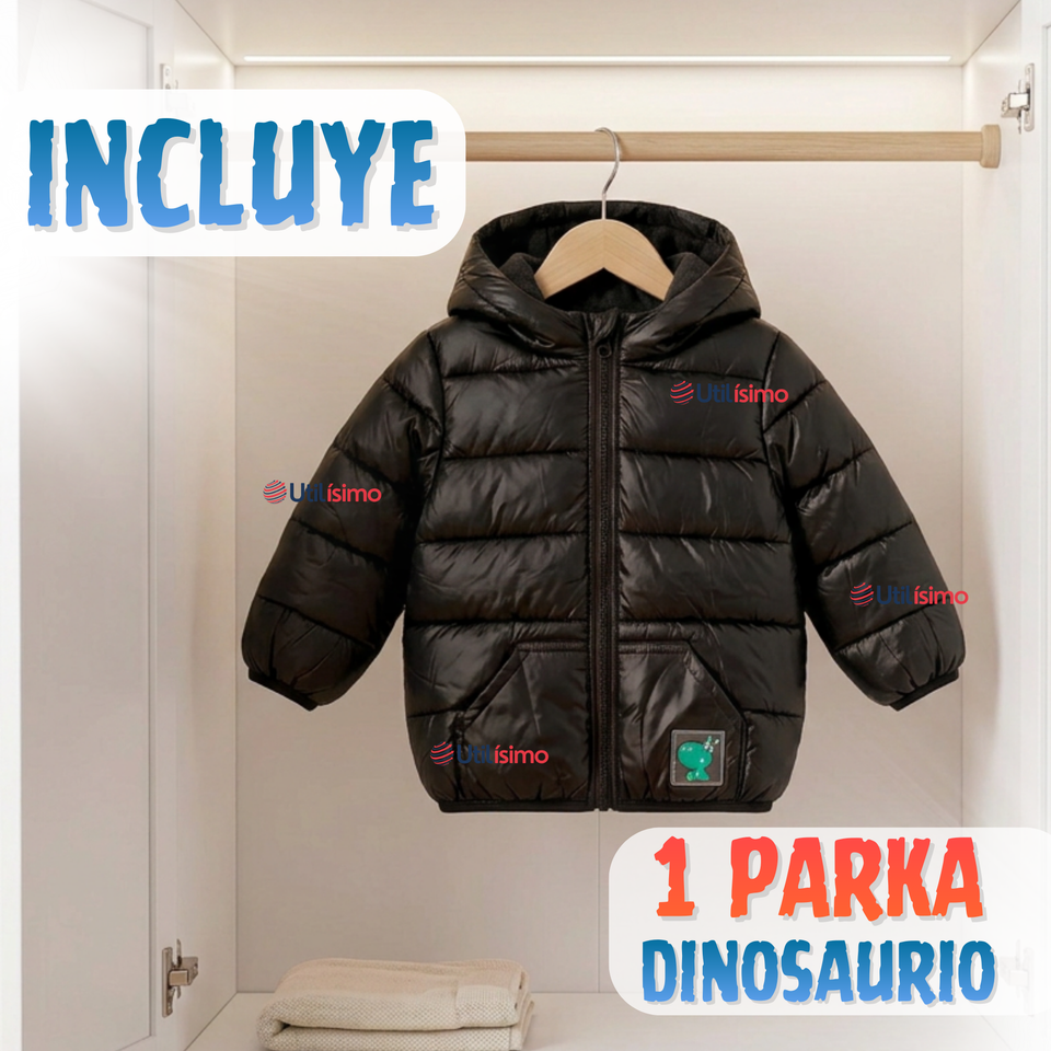 Parka Dinosaurio Con Capucha Manga Larga Niño Jump Kids