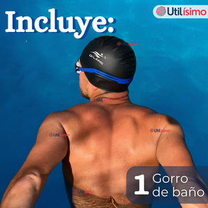 Gorro Natación Baño Poliuretano Color Negro 12 Años En Adelante Hombre