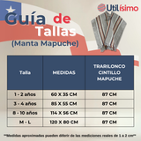 Poncho Manta Mapuche LANA GRUESO 114x56cm Fiestas Patrias