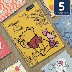 Pack 5 Cuadernos Universitarios Winnie Pooh 100 Hojas Proarte Diseño Surtido