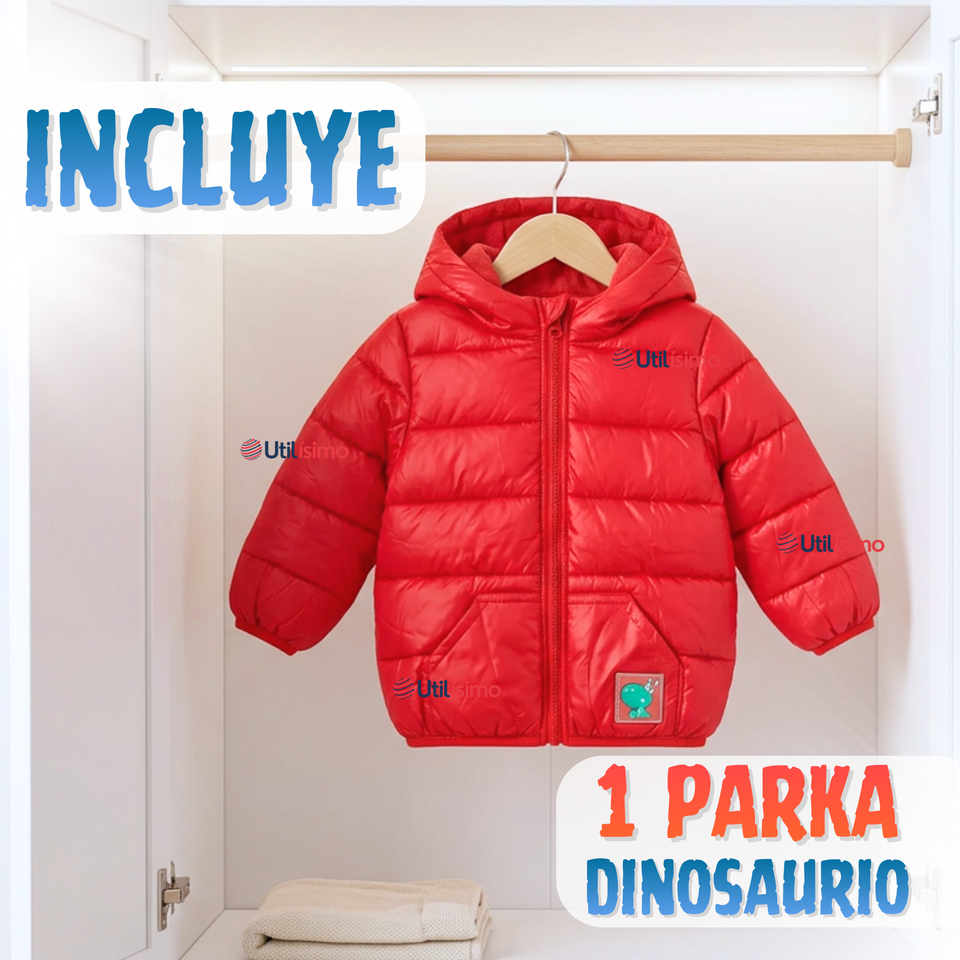 Parka Dinosaurio Con Capucha Manga Larga Niño Jump Kids