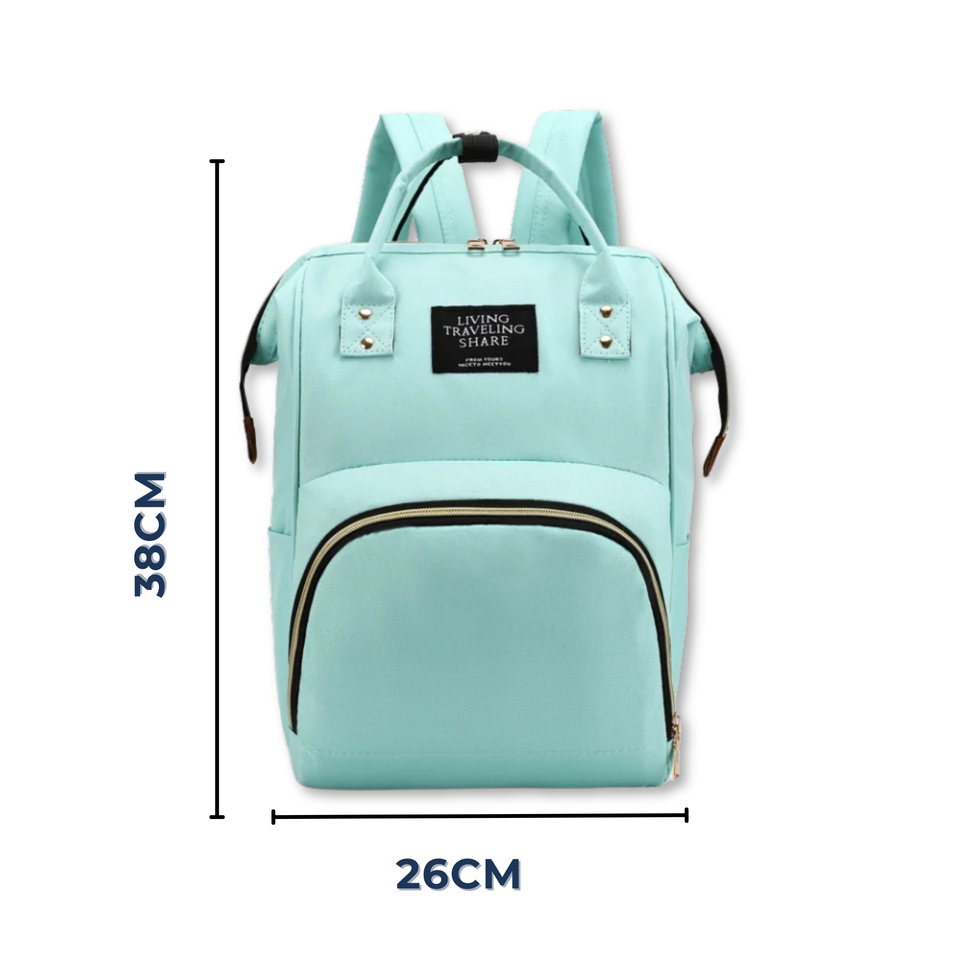 Mochila Maternal Bolso Pañalera Nylon Bebé Diseño Unicolor Térmica e Impermeable