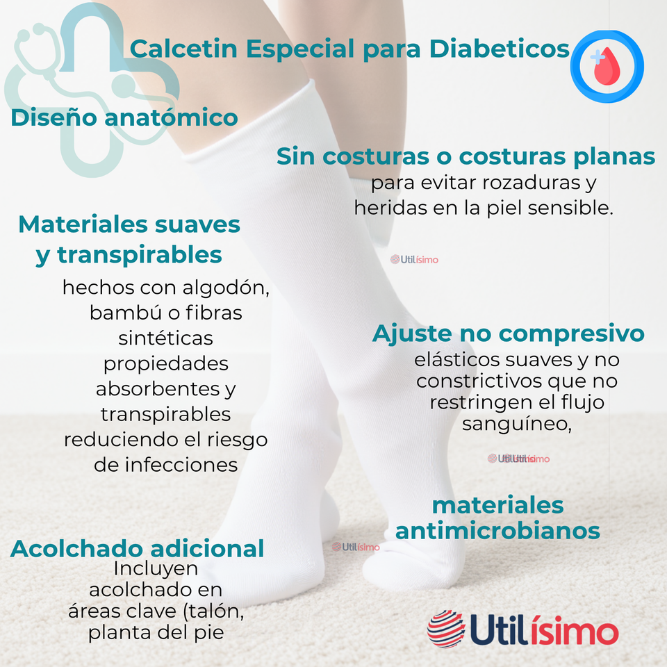Pack 4 Pares Calcetín Largo Diabético Sin Costura Bambú Mujer Surtidos