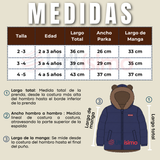 Parka Osito Con Capucha Manga Larga Azul Niño Infantil