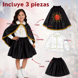 Traje Tirana Diablada Negro 3 Piezas Niña Baile Típico Fiestas Patrias