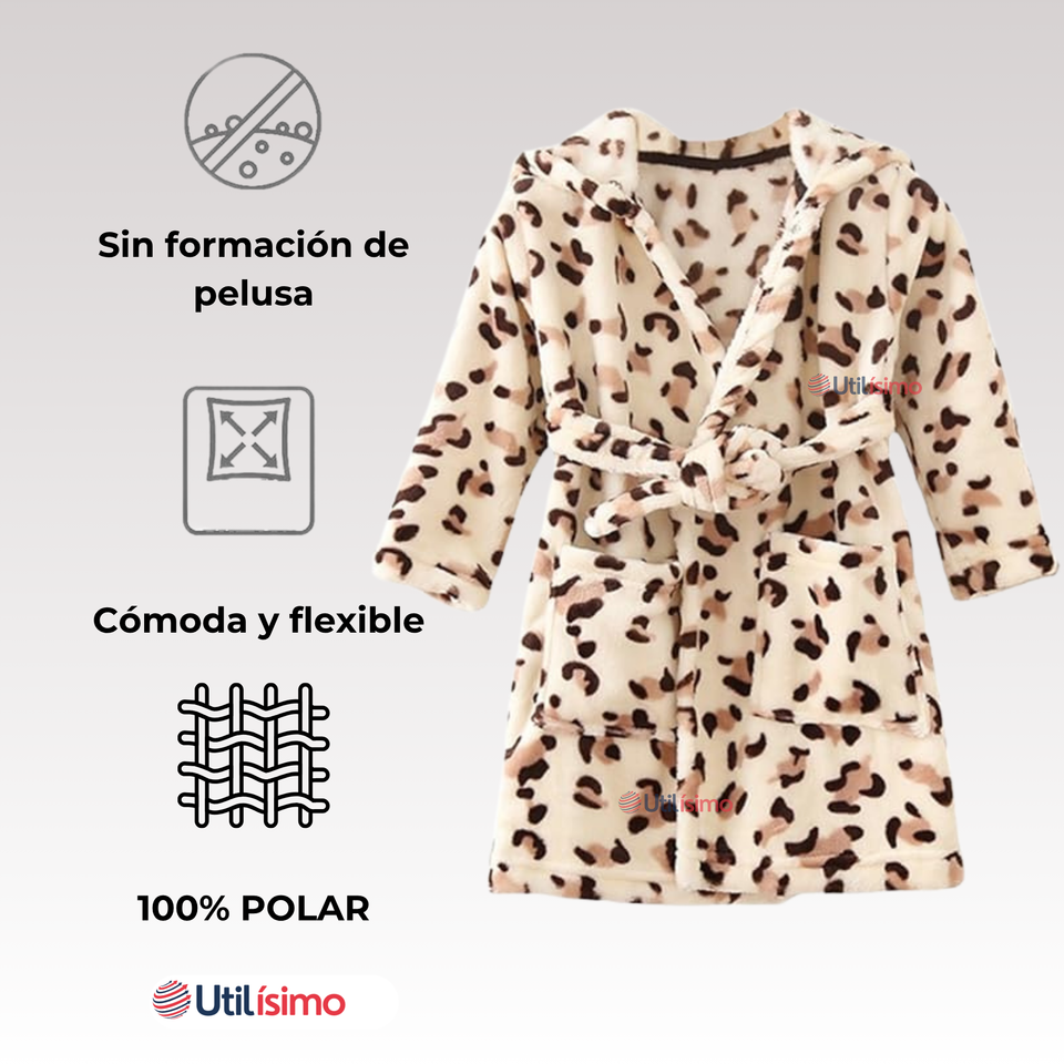 Batas De Baño Con Capucha Y Bolsillos Niño Y Niña Polar