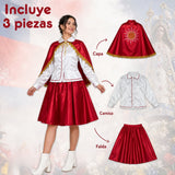 Traje Tirana Diablada Rojo 3 Piezas Mujer Adulta Baile Típico Fiestas Patrias