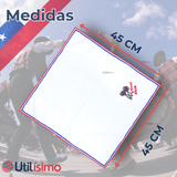 Pack 6 Pañuelos Baile Cueca 45CM Bordado Espuelas Fiestas Patrias