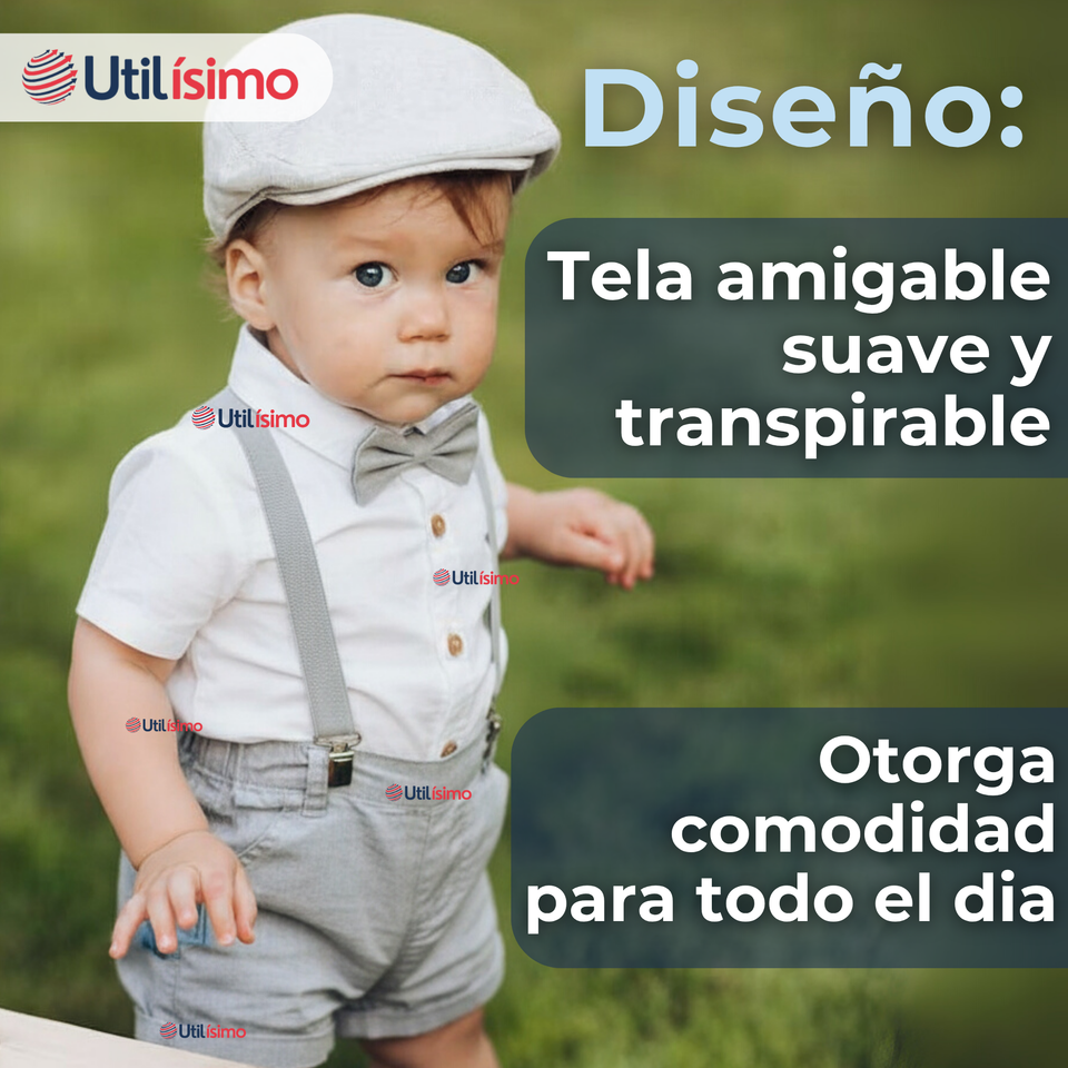 Conjunto de Vestir con Tirantes Camisa Pantalón Corto Algodón