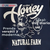 Polerón Estilo Pique Manga Larga Niño 100% Algodón Azul