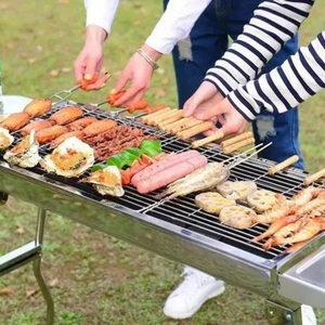 12 Pinchos Anticucho Acero Barbacoa Parrilla Asado 30cm