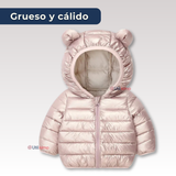 Parka Con Capucha Mangas Larga Niña Metallic Pink
