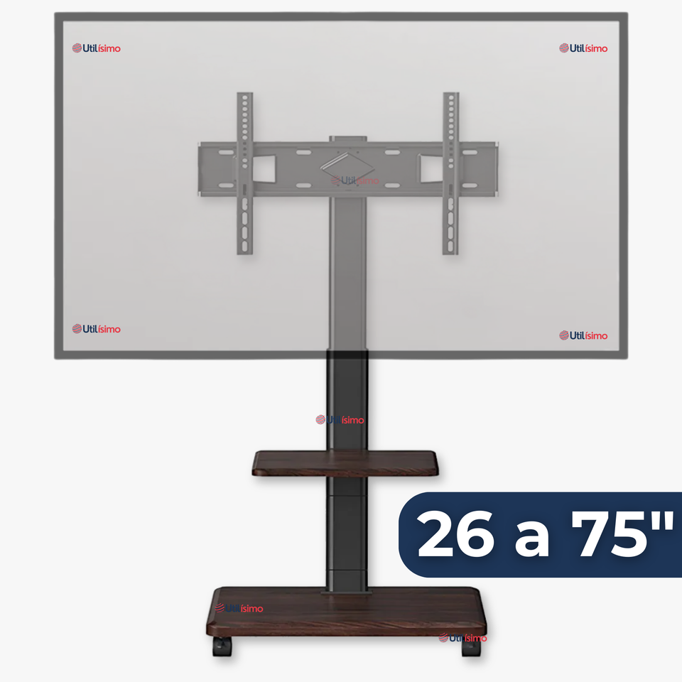 Soporte TV Premium Portátil Con Ruedas 45Kg 26 a 75 Pulgadas 26 32 40 43 50 55 60 65 70 75