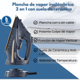 Plancha de vapor inalámbrica Oster® 2 en 1 con suela de cerámica GCSTCC5000