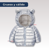 Parka Con Capucha Mangas Larga Niña Metallic Gray