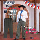 Pantalón Huaso Juvenil Gris con Rayas Fiestas Patrias