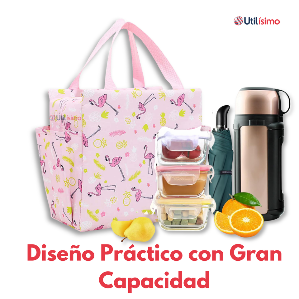 Lonchera Térmica Portátil Estampada Impermeable con Aislamiento