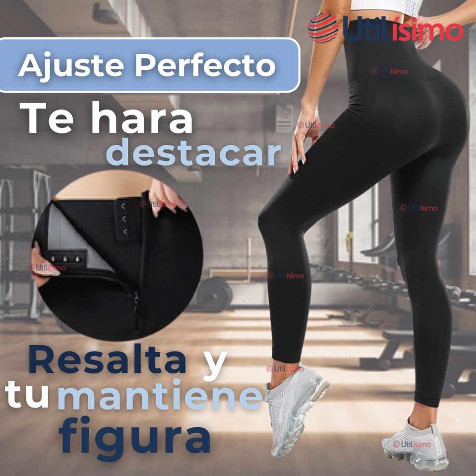 Calza Leggings Deportiva Tiro alto Con Faja Reductora Y Moldeadora Mujer