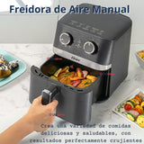 Oster® Freidora de Aire Manual, Recubrimiento Oster® DiamondForce, 4L de Capacidad, con Controles de Tiempo y Temperatura, CKSTAF401MDF
