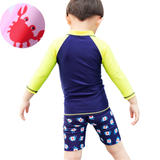 TRAJE DE BAÑO SPF UV50+ 2 PIEZAS MANGA LARGA NIÑO Navy Blue Shark