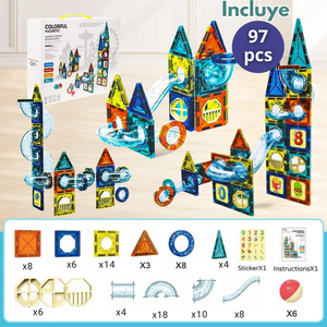 Juego Bloques De Construcción Magnéticos 3D 97 Piezas para Niño o Niña