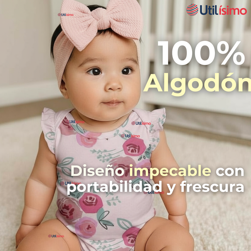 Pack 4 Bodys Niña Sin Manga Tedmimak 100% Algodón Princess Pink