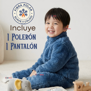 Conjunto 2 Piezas Buzo Polerón Pantalón Bebe Niño Poliéster Blue