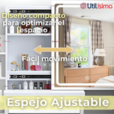 Tocador Y Taburete De Lujo Espejo Ajustable Con Luz Integrada 4 Cajones MDF Blanco 80x40x135cm