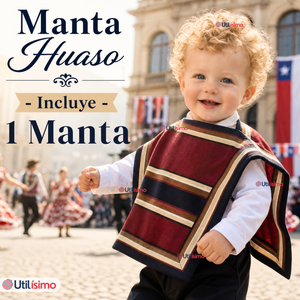 Manta Poncho Huaso Niño Baile Cueca Fiestas Patrias