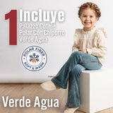 Calza Palazzo Polar Con Chiporro Niña Elasticada Térmica Verde Agua