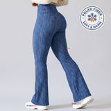 Calza Polar Con Chiporro Palazzo Mujer Elasticada Térmica Azul Jeans