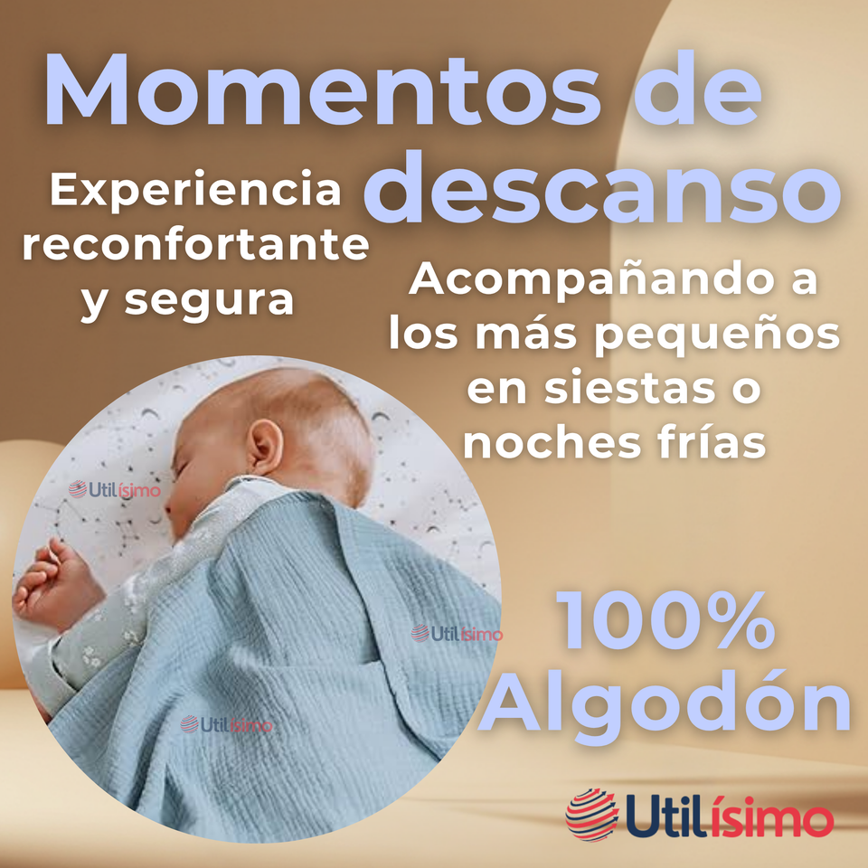 Set 3 Tutos Pañales Mantas 100% Algodón Para Bebés Niños