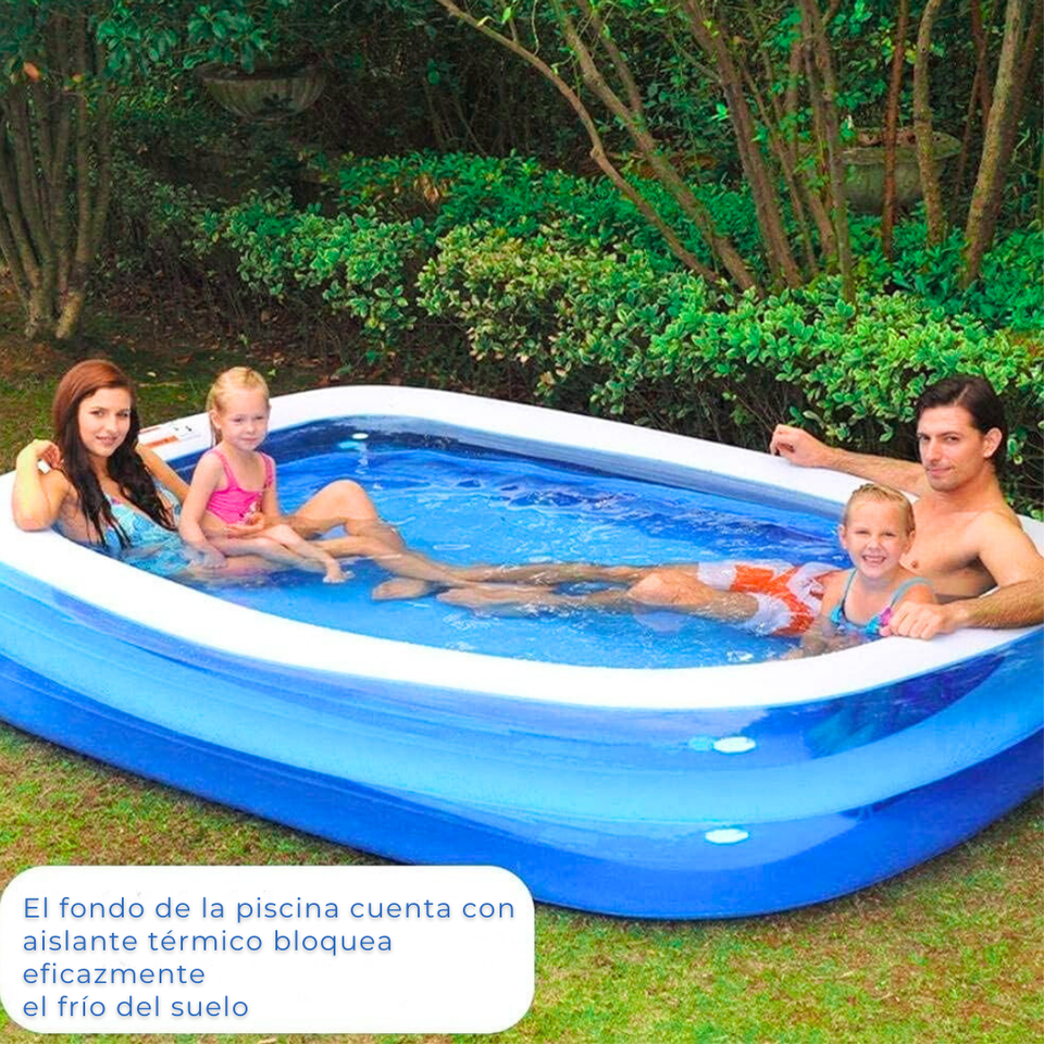 Piscina Inflable Rectangular Familiar 200x120x40 Cm Azul