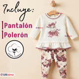 Conjunto Buzo Pantalón Polerón Algodón White Rabbit Bebé Niña