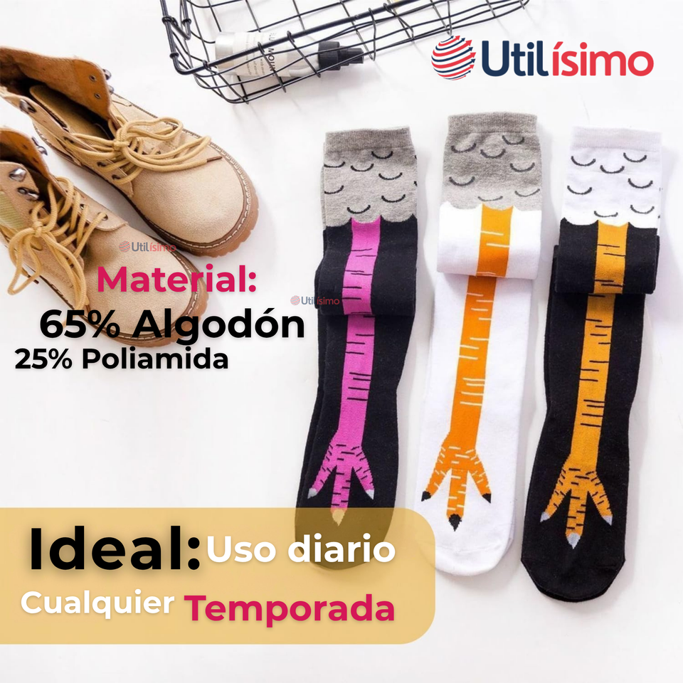 Pack 6 Calcetines Pata de Gallina Mujer Largos Colores Surtidos